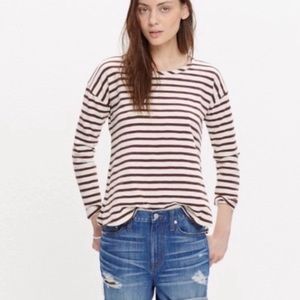 Madewell Setlist Merlot Striped Pullover Top